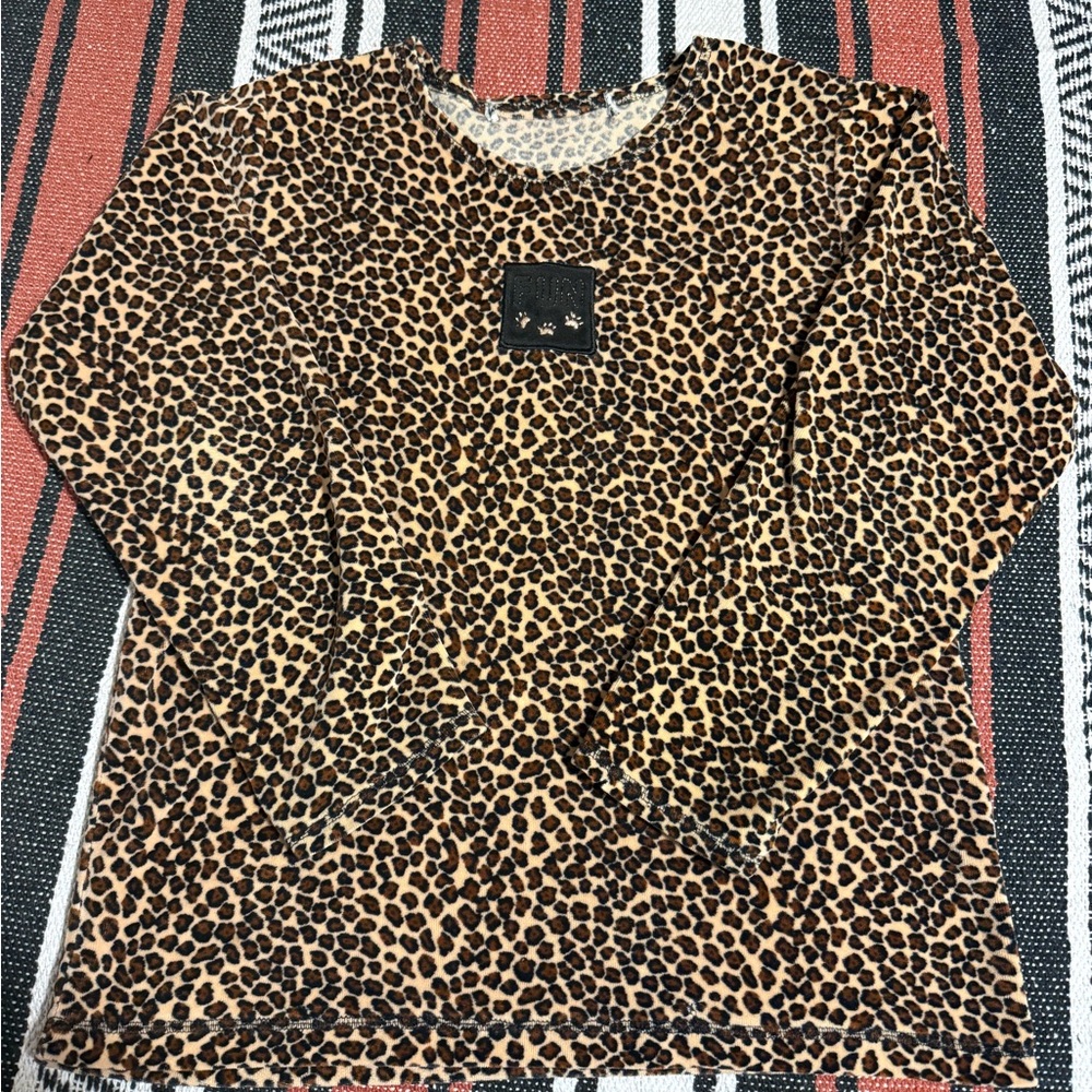 Leopard Print Long Sleeve Top - Animal Print Tee